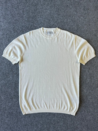 T-shirt 100% cotone girocollo panna foto - Archivio Tessile