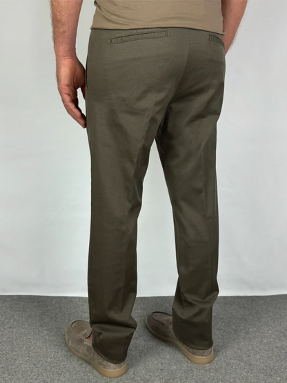 Vestibilità posteriore chino cotone gabardina marrone - Archivio Tessile