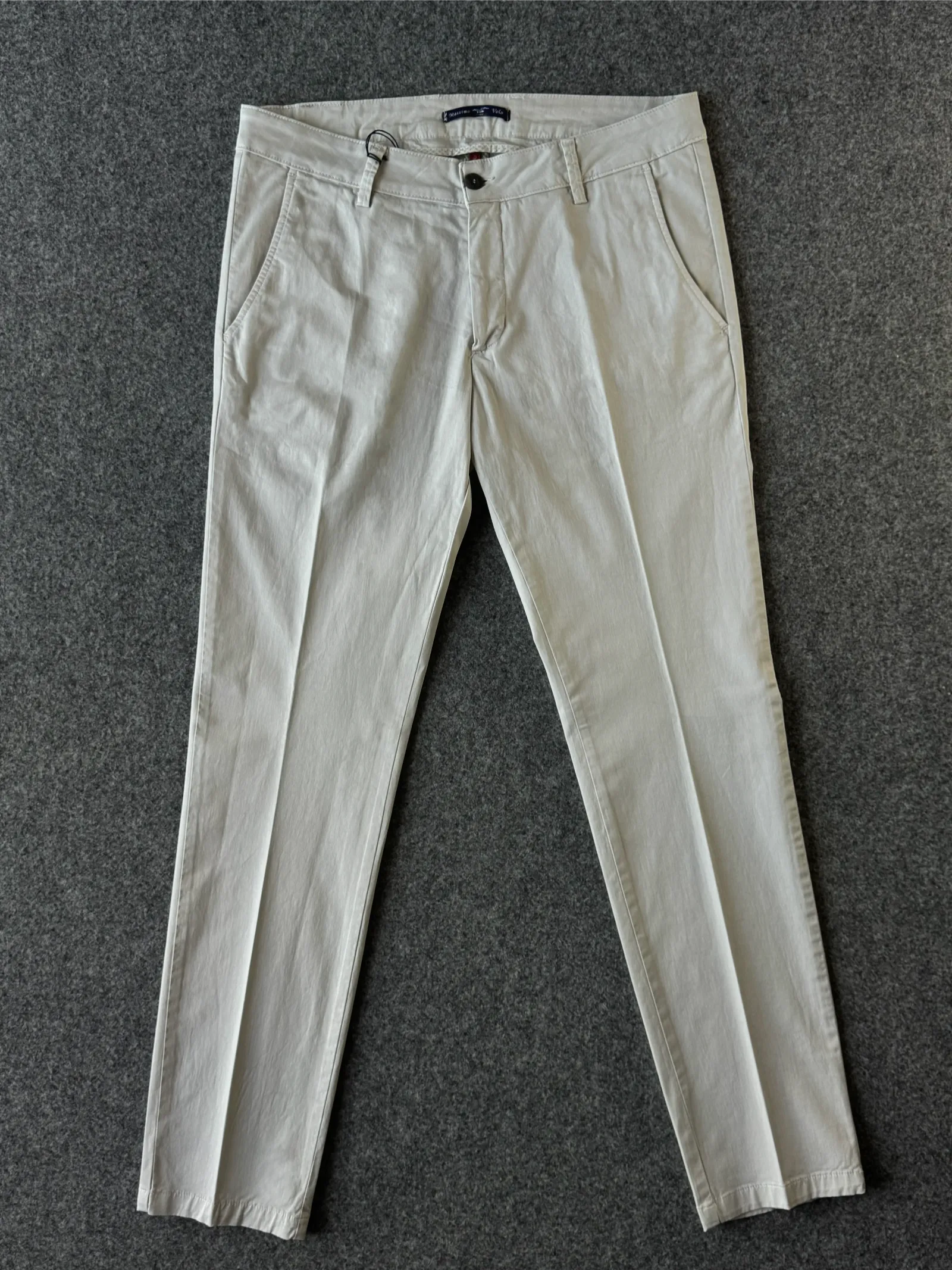 Pantalone chino in cotone gabardina avorio - Archivio Tessile