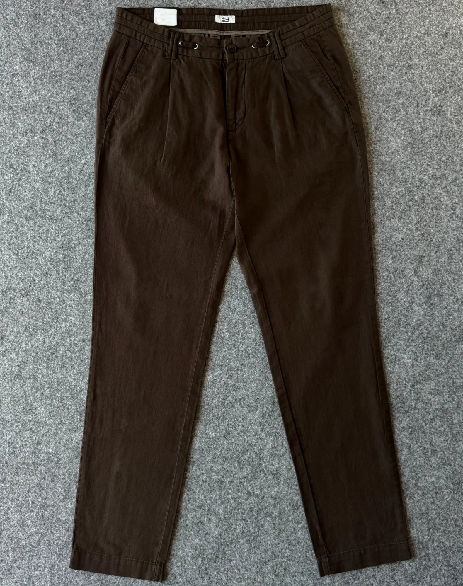 Pantalone in misto lino marrone modello "Tonga" - Archivio Tessile