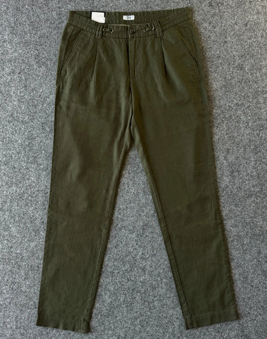 Pantalone in misto lino verde design S4 Jackets - Archivio Tessile 