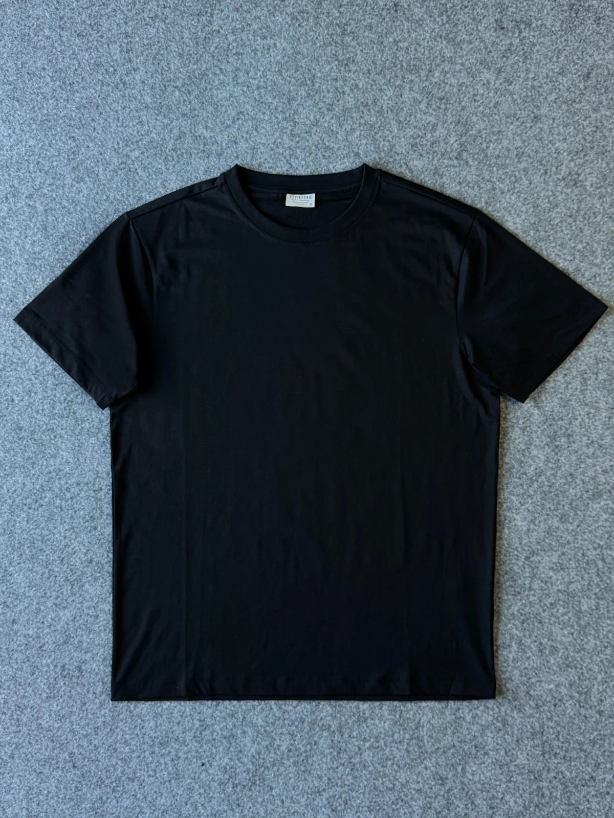 T-shirt in cotone stretch nera intera - Archivio Tessile