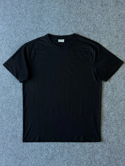 T-shirt in cotone stretch nera intera - Archivio Tessile